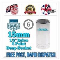 Halfords Advanced Deep Socket 15Mm 1/2 Inch Drive