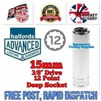 Halfords Advanced Deep Socket 15Mm 3/8 Inch Drive