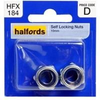 £ ­Halfords Self Locking Nuts 10mm HFX184 (pair)