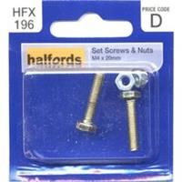Halfords Set Screws & Nuts M4 X 20Mm