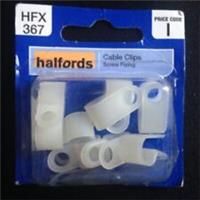 £ ­Halfords Cable P Clips Screw Fix White HFX367 (9 pack)