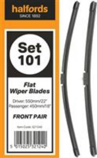 Halfords Set 101 Wiper Blades  Front Pair