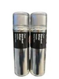 FORD STARDUST SILVER METALLIC SPRAY PAINT 300ML HALFORDS CANS X2