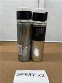RENAULT BLACK SPRAY PAINT 300ML HALFORDS CANS x2