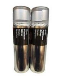 ROVER PLATINUM SILVER METALLIC SPRAY PAINT 300ML CANS HALFORDS X2