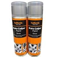 HALFORDS MERCEDES BRILLIANT SILVER & BRAKE CALIPER SILVER SPRAY PAINT NEW