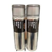 MERCEDES BRILLIANT SILVER METALLIC SPRAY PAINT 300ML CANS HALFORDS X2