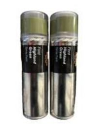 2x FORD HIGHLAND GREEN SPRAY PAINT 300ML HALFORDS CANS