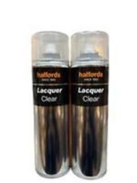 CLEAR LACQUER PROTECTIVE GLOSS 500ML HALFORDS CANS X2