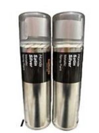 HONDA SATIN SILVER METALLIC SPRAY PAINT 300ML CANS HALFORDS X2
