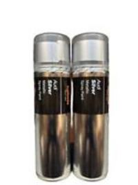 AUDI SILVER METALLIC SPRAY PAINT 300ML CANS HALFORDS X2