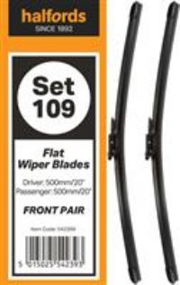 Halfords Set 109 Wiper Blades  Front Pair
