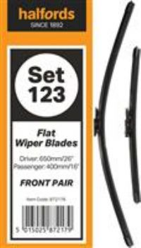 Halfords Set 123 Wiper Blades - Front Pair