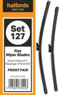 Halfords Windscreen Front Fit Wiper Blade Pair Set 127 - Flat