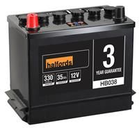 Halfords Hb038 Lead Acid 12V Car Battery 3 Year Guarantee
