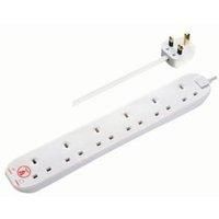 Masterplug MSTSRG62 Surge Protected 6 Gang Extension Lead 2m 13a