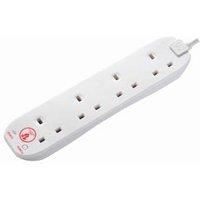 4 Way 2m Extension Lead Cable Surge Protected Masterplug 13 Amps UK Standard