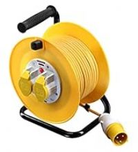 Masterplug 110 Volts Site Power Two Socket Cable Reel, 25 Metre, Yellow
