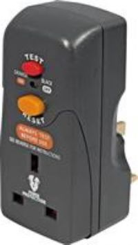 Masterplug Single Socket RCD Safety Adaptor, 112 x 72.3 x 50.5 mm, Black
