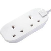 Masterplug 2 Socket Extension Lead - White 3m 13A