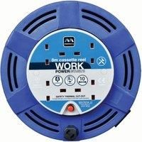 Masterplug 4 Socket Medium Cassette Reel - Blue 8m 10A