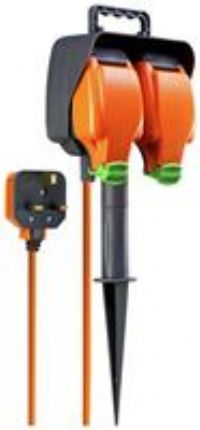 Masterplug 2 socket 13A Black Extension lead 15m