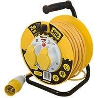 Masterplug 16A Open Cable Reel LVCT2516/2-MP 2 Socket 25m 110V For Site Use