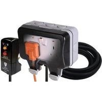 BG Electrical Outdoor Weatherproof Double Switched Socket Kit with RCD Plug and 3 Metres of Cable, IP66 Rated, 13 Amp