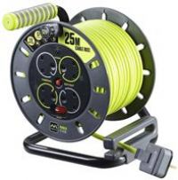 MASTERPLUG OLU25134SL-PX 25m 4 Socket 13amp Metal Cable Reel