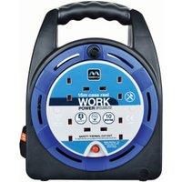 Masterplug 4 Socket Thermal Cut-out Case Reel - Blue 15m 10A