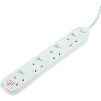 Masterplug 13A 4-Gang Switched Surge-Protected Extension Lead 1m (1601G)