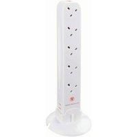 Masterplug 10 Socket Surge Protected Power Tower - 1m 13A