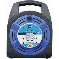 Masterplug 4 Socket Thermal Cut-out Case Reel - Blue 20m 10A
