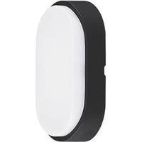 Luceco EBEO10S40-01 Eco Oval Eyelid Bulkhead LED Lighting, Black and White Bezel, 22 cm, 10 Watts