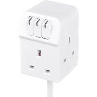 Masterplug SWG3210C-MP Three Socket Extension Lead with Individual Switches, 13 Amp, White, 6.5 cm*25.2 cm*18.2 cm