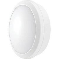 Luceco Atlas Indoor & Outdoor Maintained Emergency Round LED Decorative Bulkhead With Microwave Sensor White 21W 2100lm (901JV)