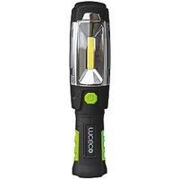 Luceco LED Rechargeable Swivel Torch with USB Power Bank, 3 Watts, Green and Black