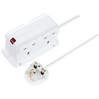 Masterplug 4 socket White Extension lead 1m