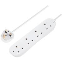 Masterplug Extension Lead 4 Gang 2m with LED in White