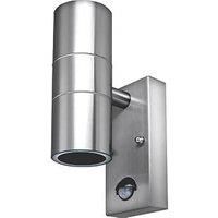 Exterior Decorative Stainless Steel Up/Down GU10 Wall Light with PIR Sensor