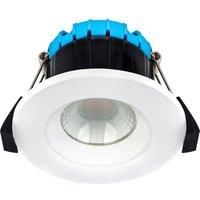 British General Ftype Smart Compact Regressed 6W 580Lm Dimmable Fire Rated Downlight - Ip65 - White Bezel Inc RGB+Cw