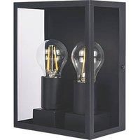 Luceco Outdoor LED Flush-Mounted Decorative Wall Lantern Black 7W 810lm (670PV)
