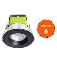Luceco LED Downlight Black Fire Rated Cool And Warm White Spotlights Pack Of 6