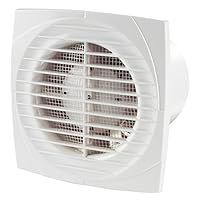 Blauberg UK LINE-100-T LINE-100-T-A Low Profile 4" 100mm Slimline Bathroom Extractor Fan with Timer White, 100 mm