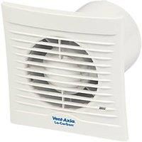 Vent-Axia 441626 Lo-Carbon Silhouette 100mm Axial Bathroom Extractor Fan with Humidistat & Timer White 230V (41748)