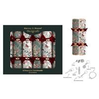 Robin Christmas Crackers White Green Exquisite Pack of 6 Hats Gifts Xmas Dinner