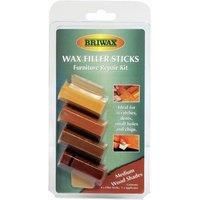 Briwax Wax Filler Sticks Medium Wood 4 Pack with Applicator for Repairing Damage