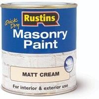 Rustins - Quick Dry Masonry Paint - Black / Cream / Red / White - 250ML / 500ML