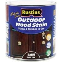 Rustins Quick Dry Outdoor Wood Stain Dark Oak 1L- Durable and Weather-Resistant Finish, Fast Drying, Vibrant Color for Decks, Fences, & Furniture, Available in Many Wood Shades