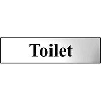 Toilet Sign - Self-Adhesive PVC - Chrome Effect - 200mm x 50mm